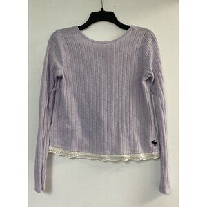 Abercrombie Kids Girls Long Sleeve Shirt Sz Size 13/14 Back Twist Lavender Lace